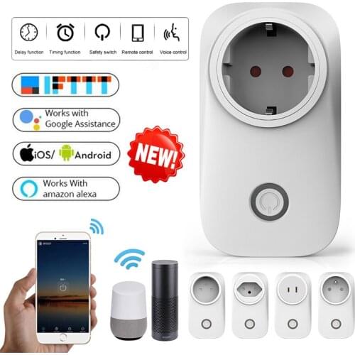 16A Remote Control Alexa Google Home Energy WIFI Smart Socket Smart Plug EU UK All Country Plug Pop Socket For Phones Cocina