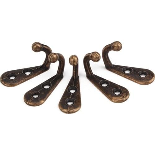 Antique Bronze Small Hook Hanger Hanging Closets For Kitchen Bedrooms Pack Of 5