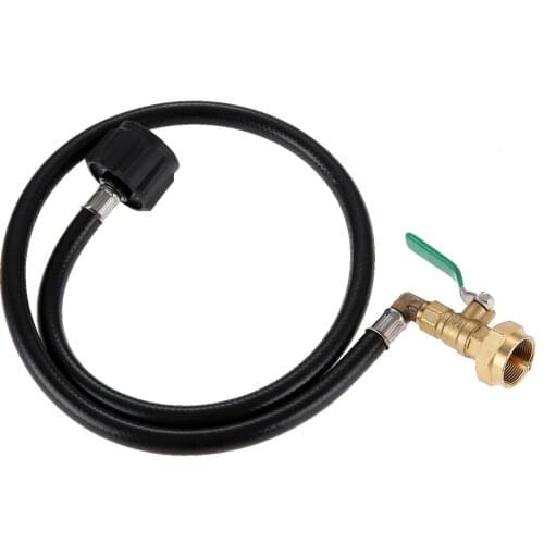 High Pressure Camping Grill QCC1 Type Propane Refill Hose 35.5'' Long 1LB Tank Bottle Adapter Connection ON-Off Control Valve