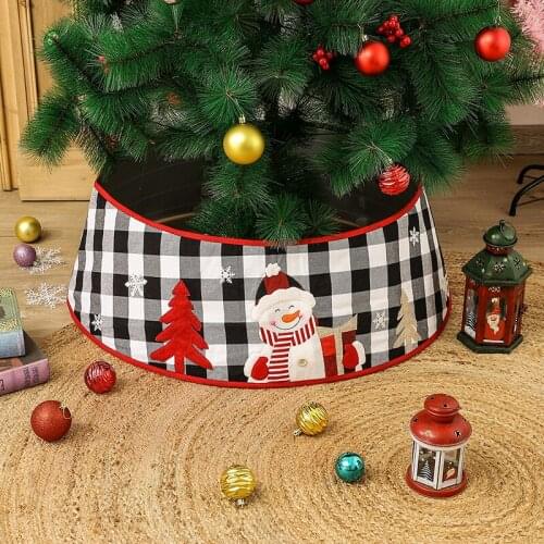 Christmas Tree Skirt Ornament Snowman Xmas Tree Collar Decoration Festival Party Home Decor Gift Supplies