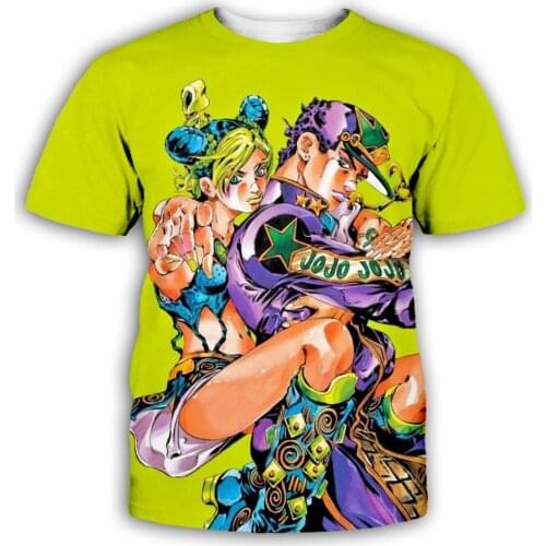 TESSFFEL Anime Jojo Funny Streetwear 3D Print O-Neck Short Sleeve T Shirt Harajuku Anime Men Women Tops T3