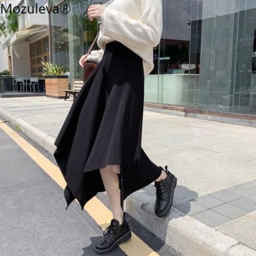 Mozuleva 2020 New Style for Autumn and Winter Knitted Skirt Long Female High-Waisted Skirts