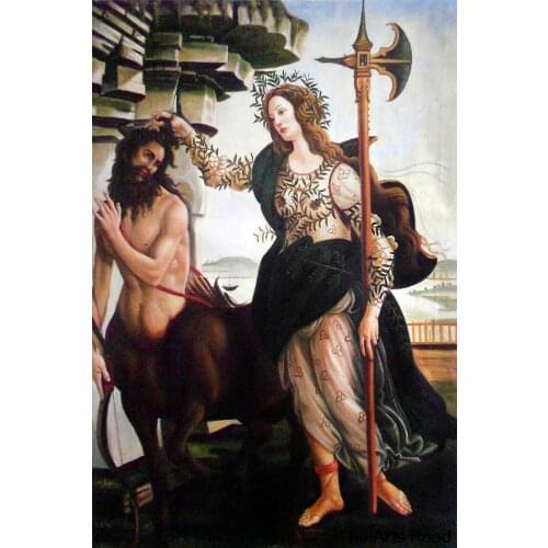 Famous Portrait Canvas Painting Pallas and Centaur by Sandro Botticelli Oil Reproductions for Living Room Hand Painted