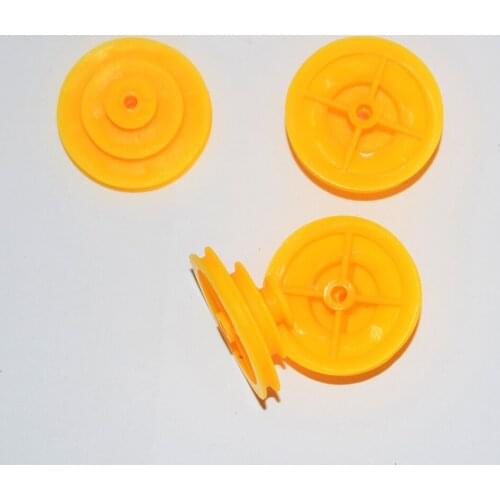 10/100pcs 27/18/mm three layer plastic pulley/deceleration pulley/Technology small production model/plastic gear wheel