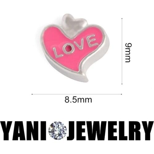 F151 Free Shipping DIY Heart Love Charms Floating Locket Charms For Locket Pendant 20Pcs/Lot