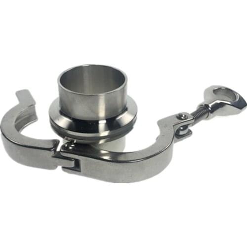 38mm 51mm Sanitary Flange Pipe Weld Ferrule + Tri Clamp + PTFE or Silicone Gasket Stainless Steel SUS SS 304 triclamp