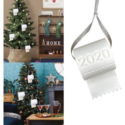 3D Christmas Ornaments Creative Humorous Xmas Tree Roll Paper DIY Decor Pendant Decorative For Home Festival New Year 2021
