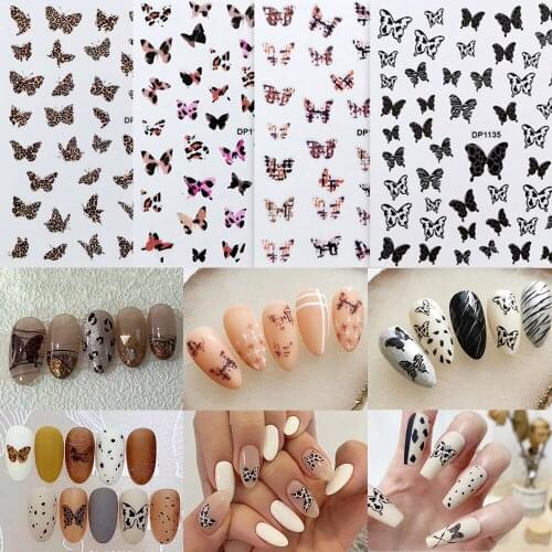 3D Spring Summer Simple Multicolor Water Decals Stickers Floral Butterfly Watermark DIY Slider Decoration Nail Art Manicures