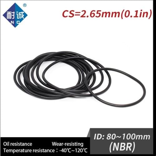 5PCS/lot Rubber Black NBR CS2.65mm ID80/85/87.5/90/95/100mm O Ring Gasket Oil resistant waterproof