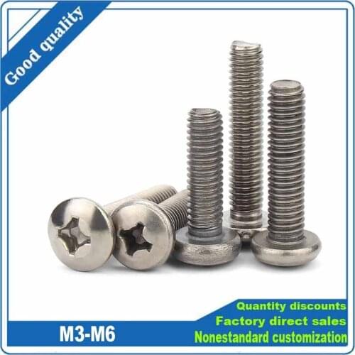 5Pcs M3 M4 M5 M6 TA2 Pure Titanium Alloy Cross Round Phillips Pan Head Screw Bolt Dia 3 4 5 6mm Length 6-50mm