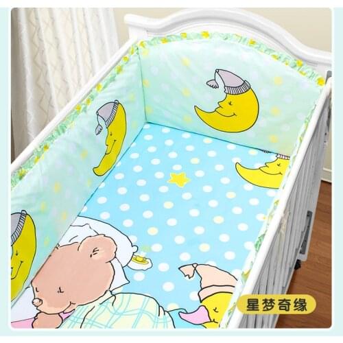 Promotion! 5PCS Baby crib set bedding sets Baby Cot Set crib bumper ,(4bumpers+sheet)