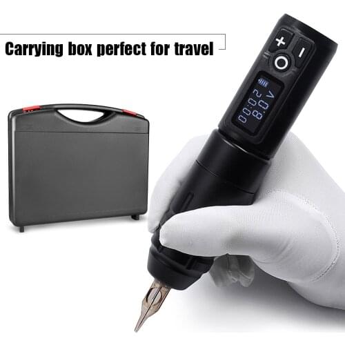 Wireless Tattoo Machine Pen Kit with Cartridge Battery Pen Tattoo Machine Wireless Tattoo Gun for Body Art Coreless Motor