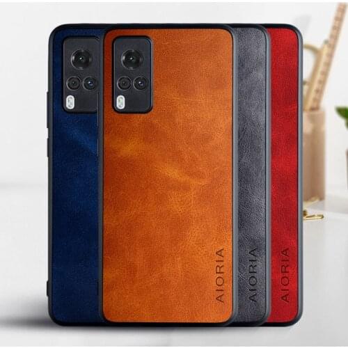 Phone Case for Vivo X60 5G coque Luxury Vintage leather Skin covers for vivo x60 5g case funda capa