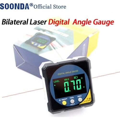 Bilateral Laser Digital Inclination Box Angle Gauge Inclinometer Inclination Tester Angle Measuring Instrument Laser Level Meter