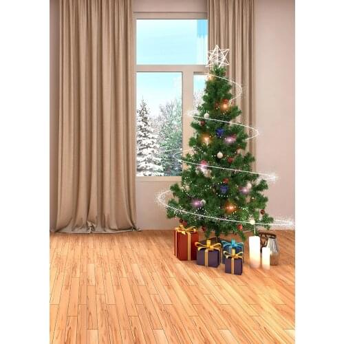 Christmas indoor bedroom Christmas tree Christmas gifts photo background studio photography background