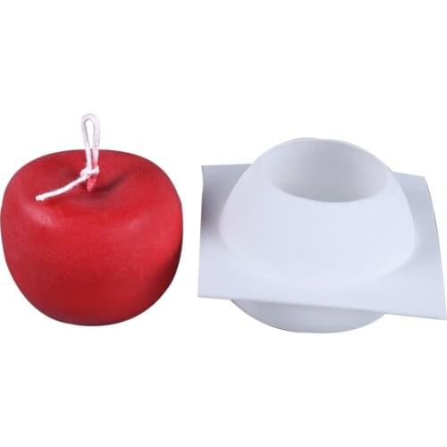 Apple Candles Mold Christmas' Eve Parties Gifts Wedding Party Decoration Apple Shape Silicone Soap Molds For Cake Mousse Mould