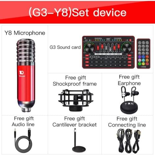Live Stream Sound Card Set Equipment Recording Voice Changing Mobile Phone Computer Universal Microphone Karaoke Accessories