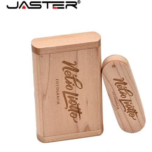 JASTER The New USB 2.0 wooden usb +Flip box usb flash drive memory stick pen drive 4GB 8GB 16GB 32GB 64GB u disk gifts