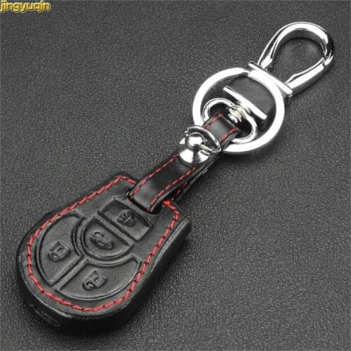 Jingyuqin for Nissan Altima Maxima Sentra Versa 4 Buttons Leather Remote Key Case Cover FOB Car Styling