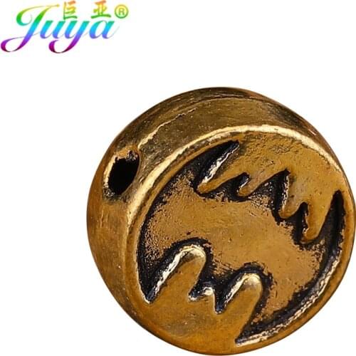 Juya 30pcs/lot Wholesale DIY Antique Gold Beads Religious Beads For Natural Stones Beadwork Beading Jewelry Making Supplies