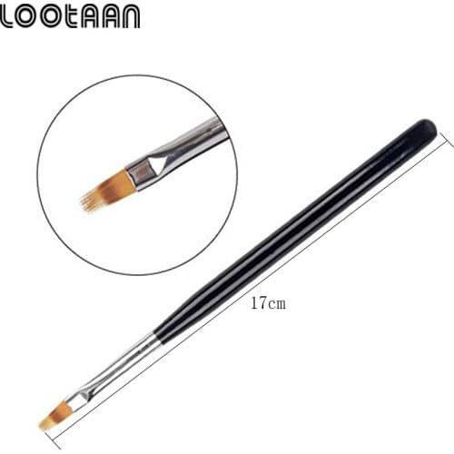 Lootaan 1 PC UV Gel Nail Art Painting Hair Brush Wooden Handle Nylon Hair Gradient Brush Pro Nail Tools