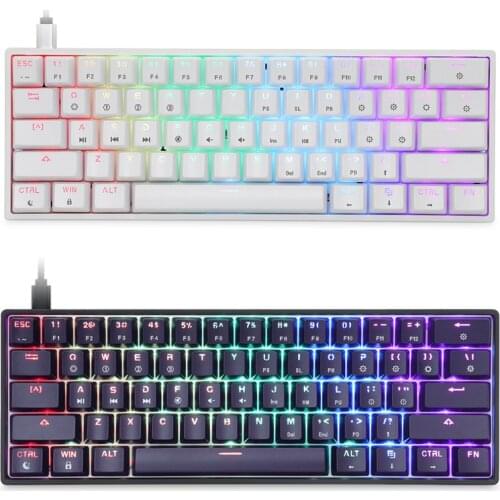 GK61 SK61 61 Keys Mechanical Keyboard USB Wired LED Backlit Axis Gaming Gateron Optical Switches For Desktop