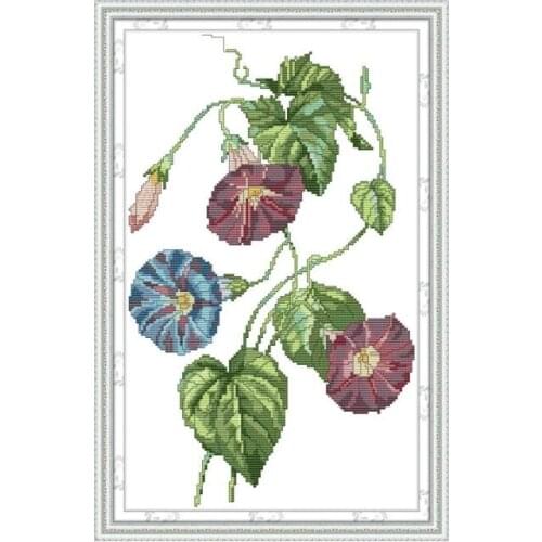 Morning glory 2 cross stitch kit aida 14ct 11ct count printed canvas stitches embroidery DIY handmade needlework
