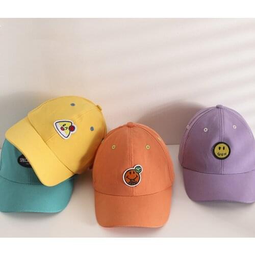 New Children Baseball Caps Cartoon Cloth Paste Candy Color Bonnets Toddler Baby Cap Outdoor Girl Sun Visor Hat Boy Snapback Hats