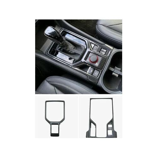 Carbon Fiber Look Gear Shift Box Panel Cover Trim 2pcs for Subaru Forester 2019