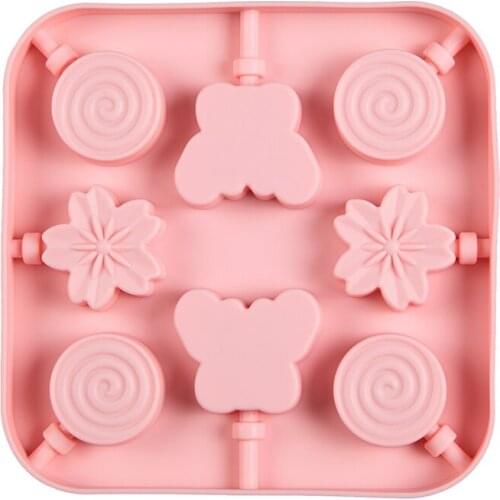 Biscuit Molds Kitchen Baking Gadget Candy Ice Cookie Mould Silicone Food Grade Chocolate Lollipop Molds without rod
