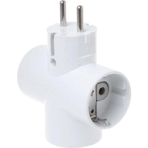 EU Standard Convert Socket With 3 Outlets Ceramics Travel Power Adaptor