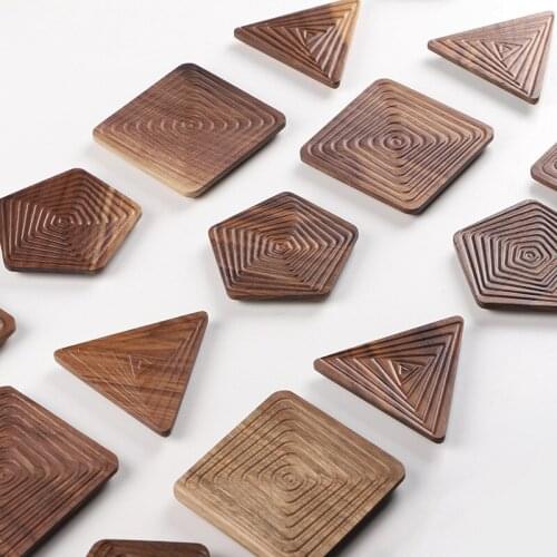 Black Walnut Coaster Tea Coffee Cup Pad Placemats Decor Heat-Resistant Beverage Pads Bowl Teapot Special-shaped Drink Table Mat