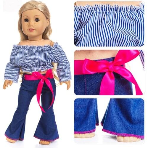 Stripe Cowboy Set Clothes fits for American girl 18" american girl doll alexander doll best gift