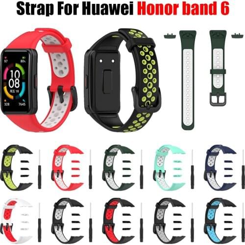 New Replacement Sport Silicone Watch Band Wrist Strap Adjustable Watchbands for Huawei band 6 honor band 6 Strap Bracelet Band