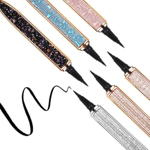 Self-adhesive Eyeliner Pen Glue-free Magnetic-free Fast Dry Waterproof No Blooming Eyeliner Pencil Bling Glitter Liquid Eyeliner
