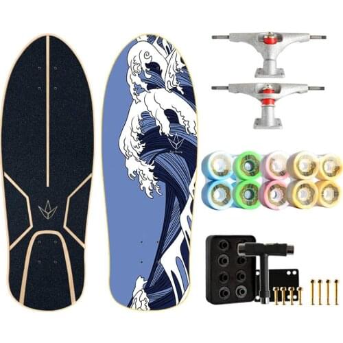 Skateboard 29"X9.8", 7-Layer Maple Skateboard Womens Mini Skateboard Free Pedal Brush Street Skateboard Gift for Beginners