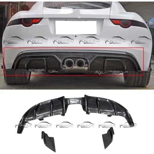 Middle Exhaust Pipe Outlet Rear Lip Bumper Spoiler Diffuser For Jaguar F-Type 2013-2017 3 PCS/SET