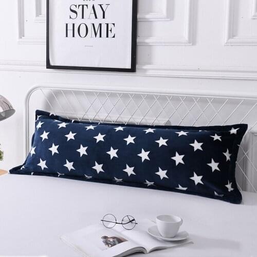 Winter Warm Flannel Double Pillow Case Thick Coral Fleece Pillowcase Adult Long Pillowcase 48x150cm/48x120cm/48x180cm