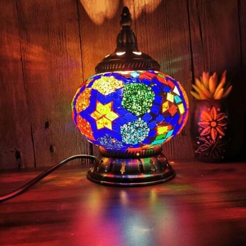 Turkish retro handmade mosaic living room bedroom dining room coffee shop Hotel romantic glass decorative table lamp