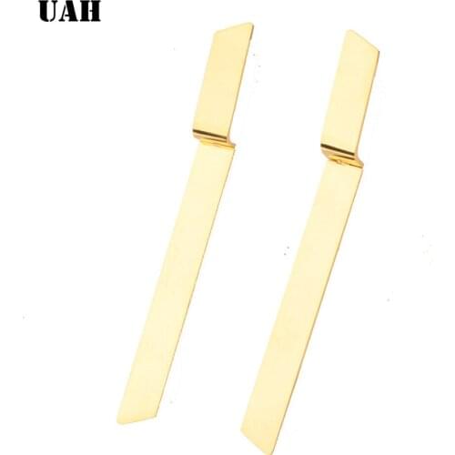 UAH 2019 European and American fashion new minimalist gold Thunder bolt Stianless steel earrings elegant earrings jewelry