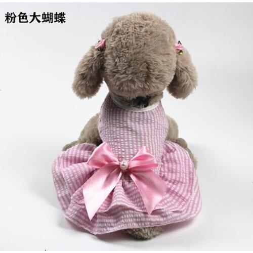 Spring and Summer New Dog Clothes Pet Supplies Bow Skirt Small Dog Teddy Cat Pet Dog Skirt