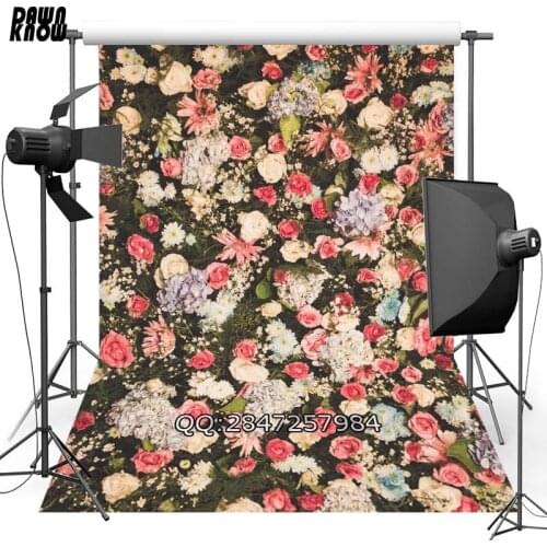 DAWNKNOW Floral New Fabric Polyester Photography Background For Family Flower Vinyl Backdrop For Wedding Photo Studio F2418