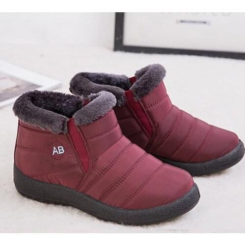 Womens Winter Fluffy Snow Boots Slip on Cotton Shoes Woman Soft Sole Non slip Short Boots Female 2020 Ladies Warm Flat Footwear