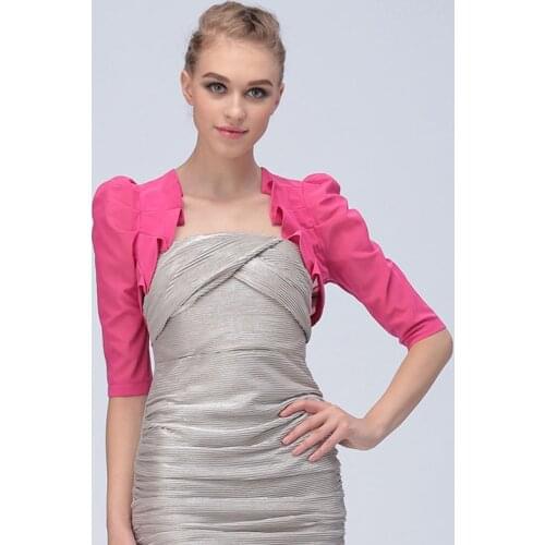 2020 Women Small Shawl Patchwork Short Cardigan Boleros ruched Ruffles Mesh Jacket Spring Autumn Female Puff Sleeve Cardigan A69