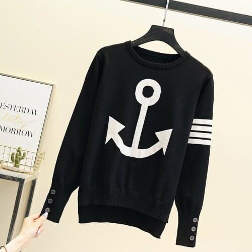 2021 Autumn Winter Print Cartoon Knitted Women Sweaters Pullovers Long Sleeve Sweater Slim Pull Femme Jumpers tops cotton New