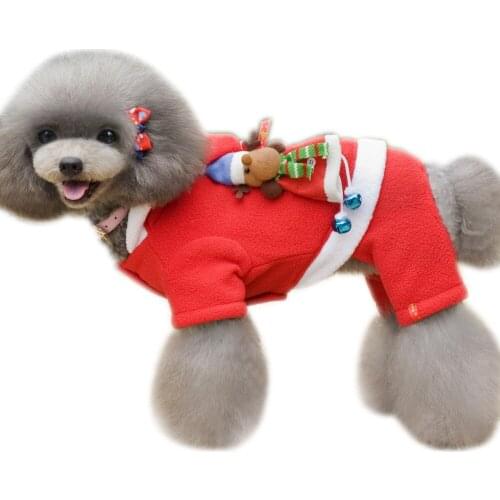 Pet Winter Clothes Christmas Dog Puppies Hoodies Warm Soft Four-Legged Dog Coats