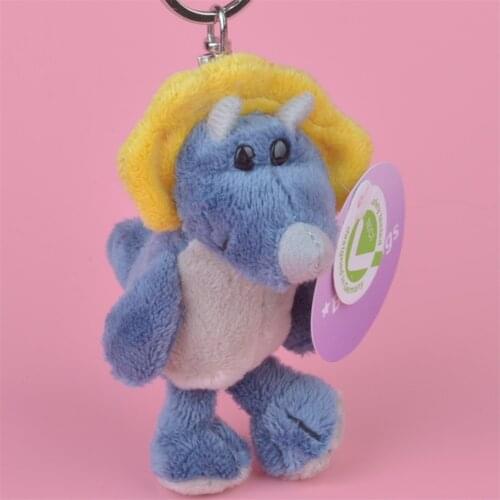 1 Pcs Blue Dinosaur Small Plush Pendant Toy, Kids Doll Keychain / Keyholder Gift Free Shipping