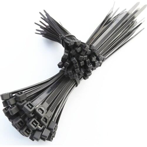 100pcs Black white Self Locking Cable Tie High Quality Nylon Fasten Zip Wire Wrap Strap 3x200mm