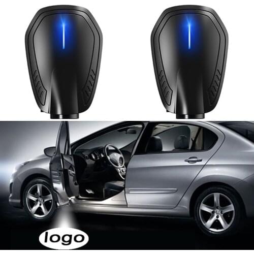 2PCS Car Door Welcome Light Wireless Warning LED Laser Projector Lights Any Car Logo Avalible Ghost Shadow Light DIY Car Styling