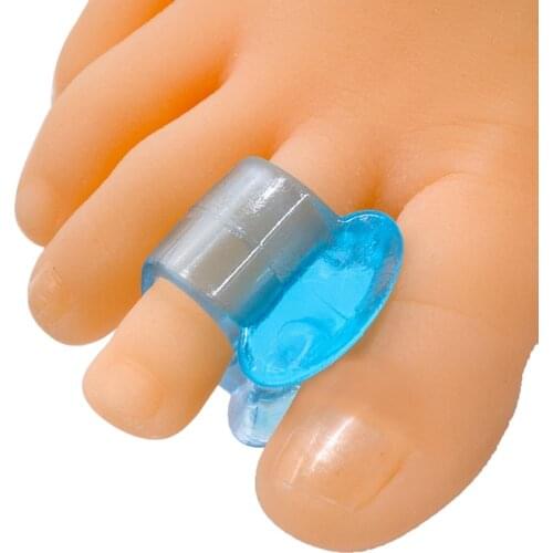 2pcs Foot Care Tool Blue Soft Silicone Gel Toe Separator Hallux Valgus Bunion Spacers Thumb Corrector